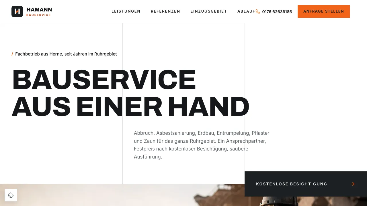 Screenshot Hamann Bauservice